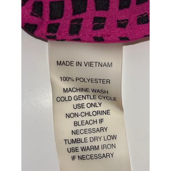 Chaus New York Bloise Womens Size Medium Pink Black Tiered Layered Top Career - Picture 3 of 15